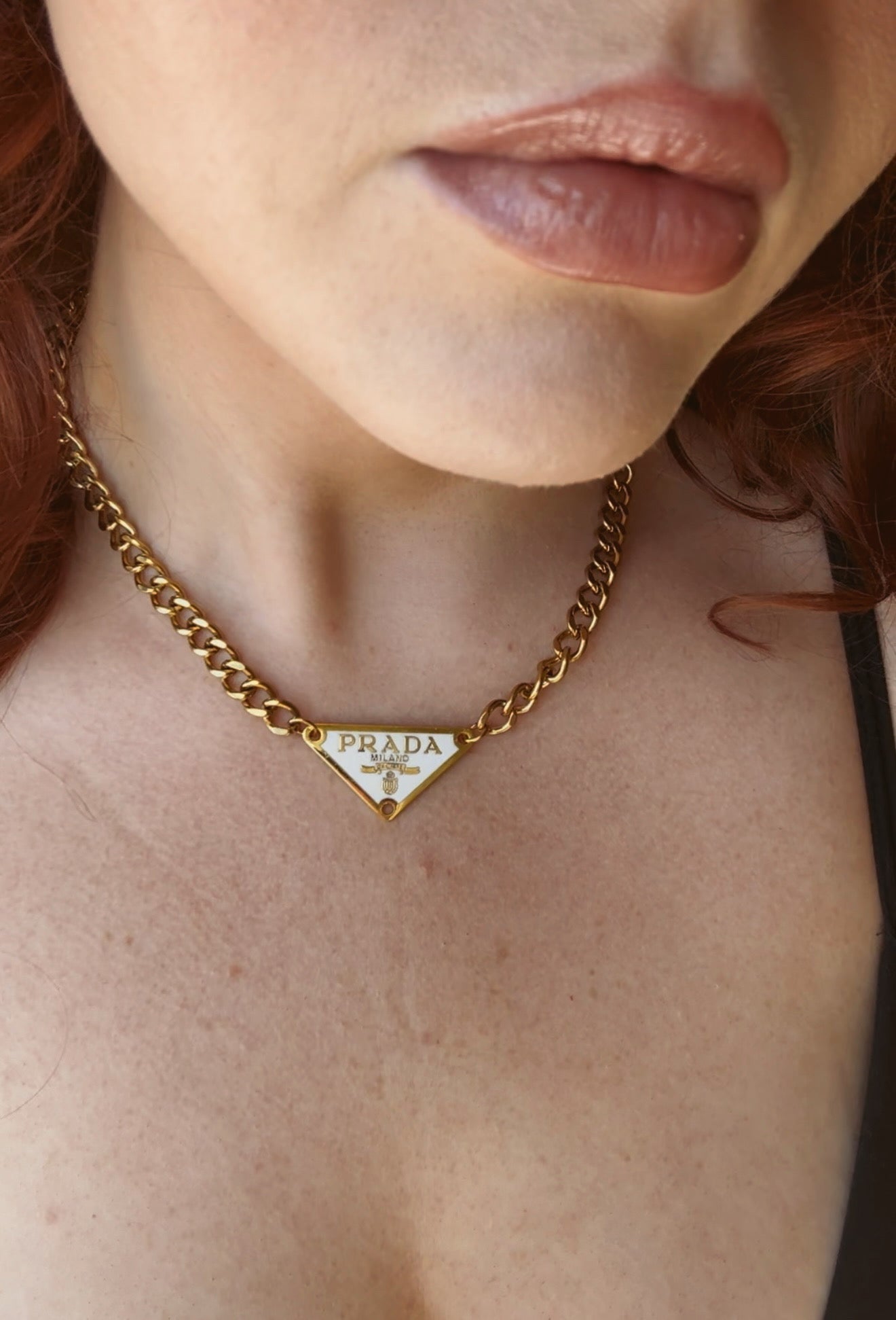 White & Silver Triangle Pendant