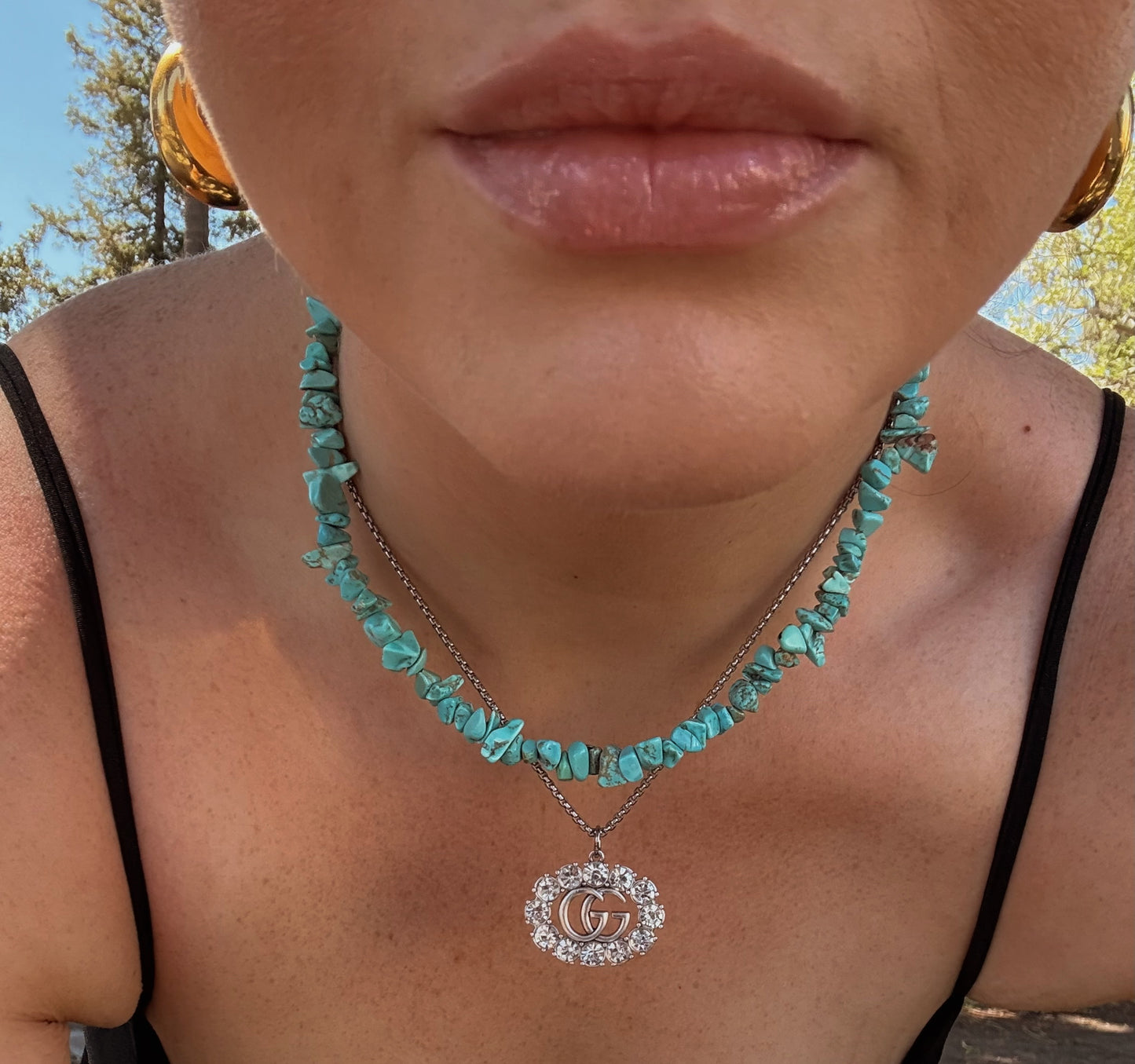 Silver Crystal G Pendant