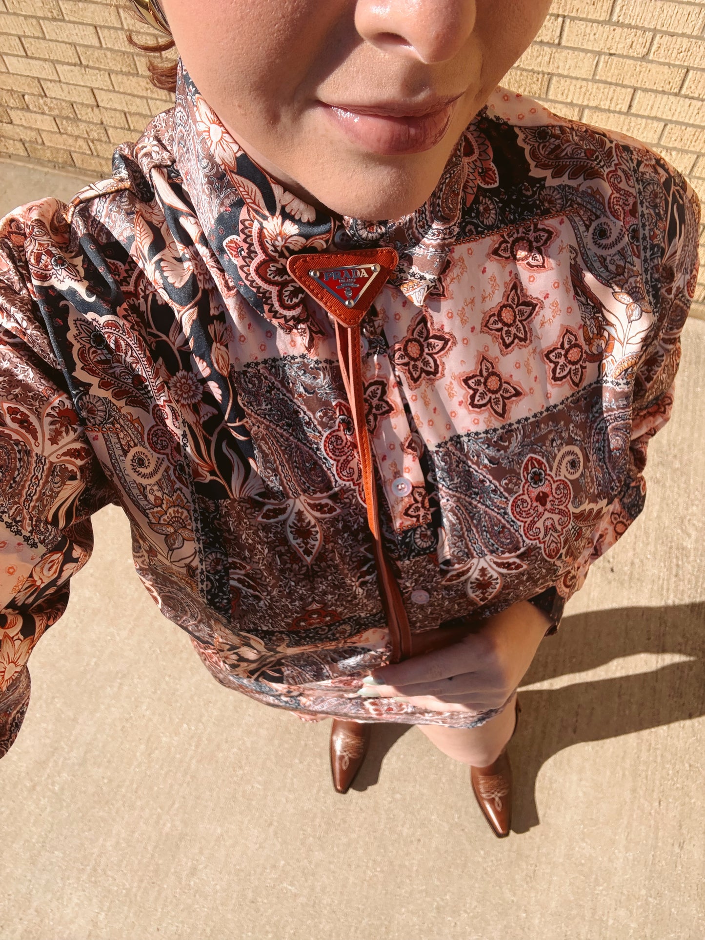 Red Triangle Bolo Tie