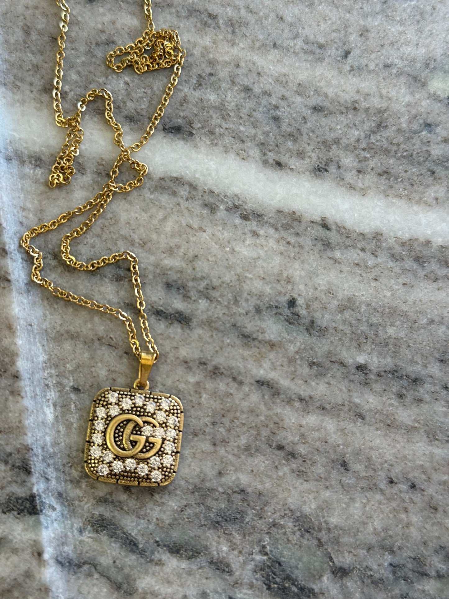 Gold Square G Pendant