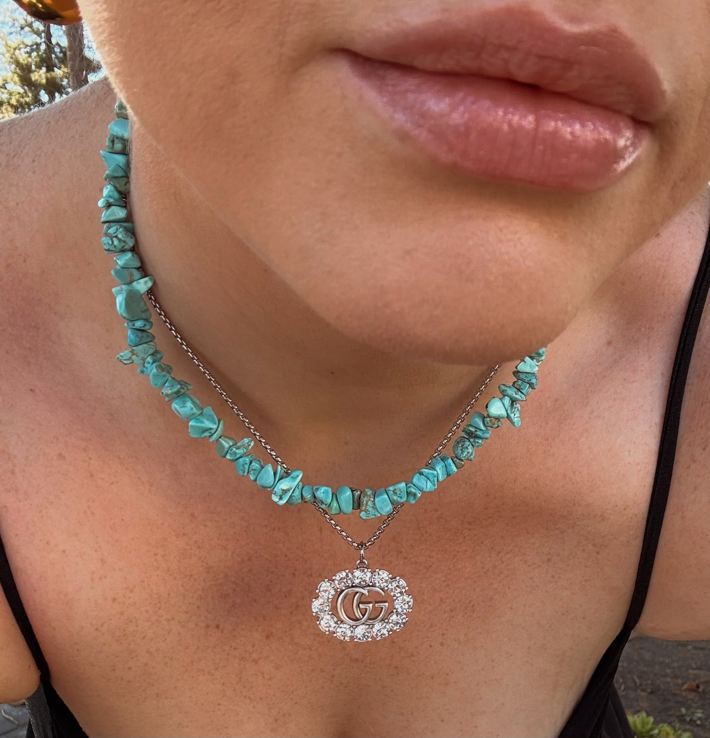 Silver Crystal G Pendant