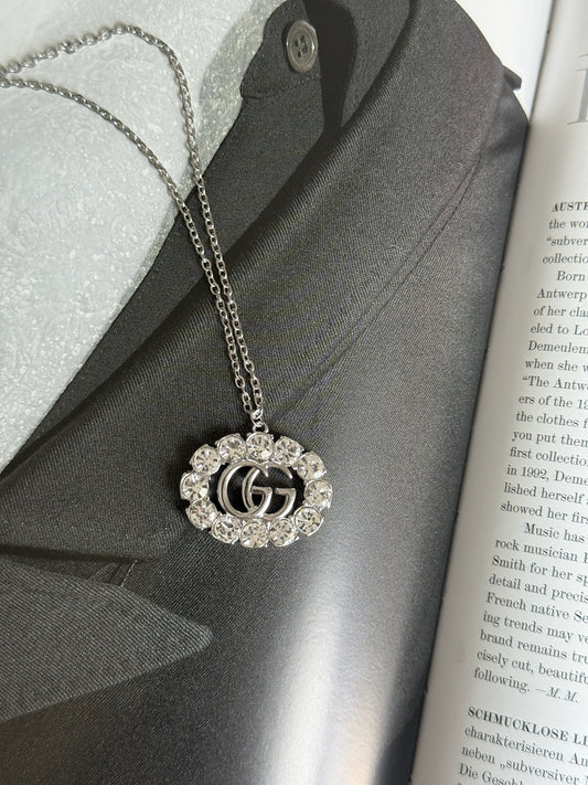 Silver Crystal G Pendant