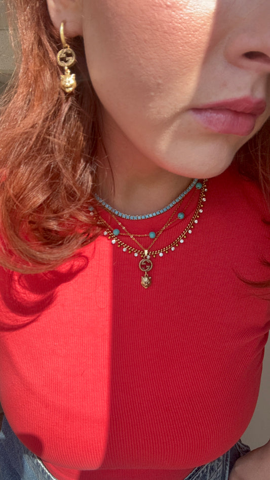 Tiger Pendant & Earrings