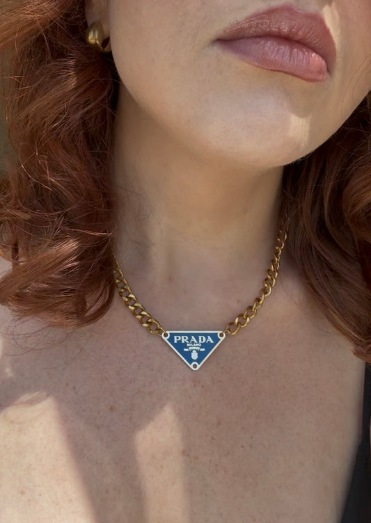 Cobalt Blue Triangle Pendant