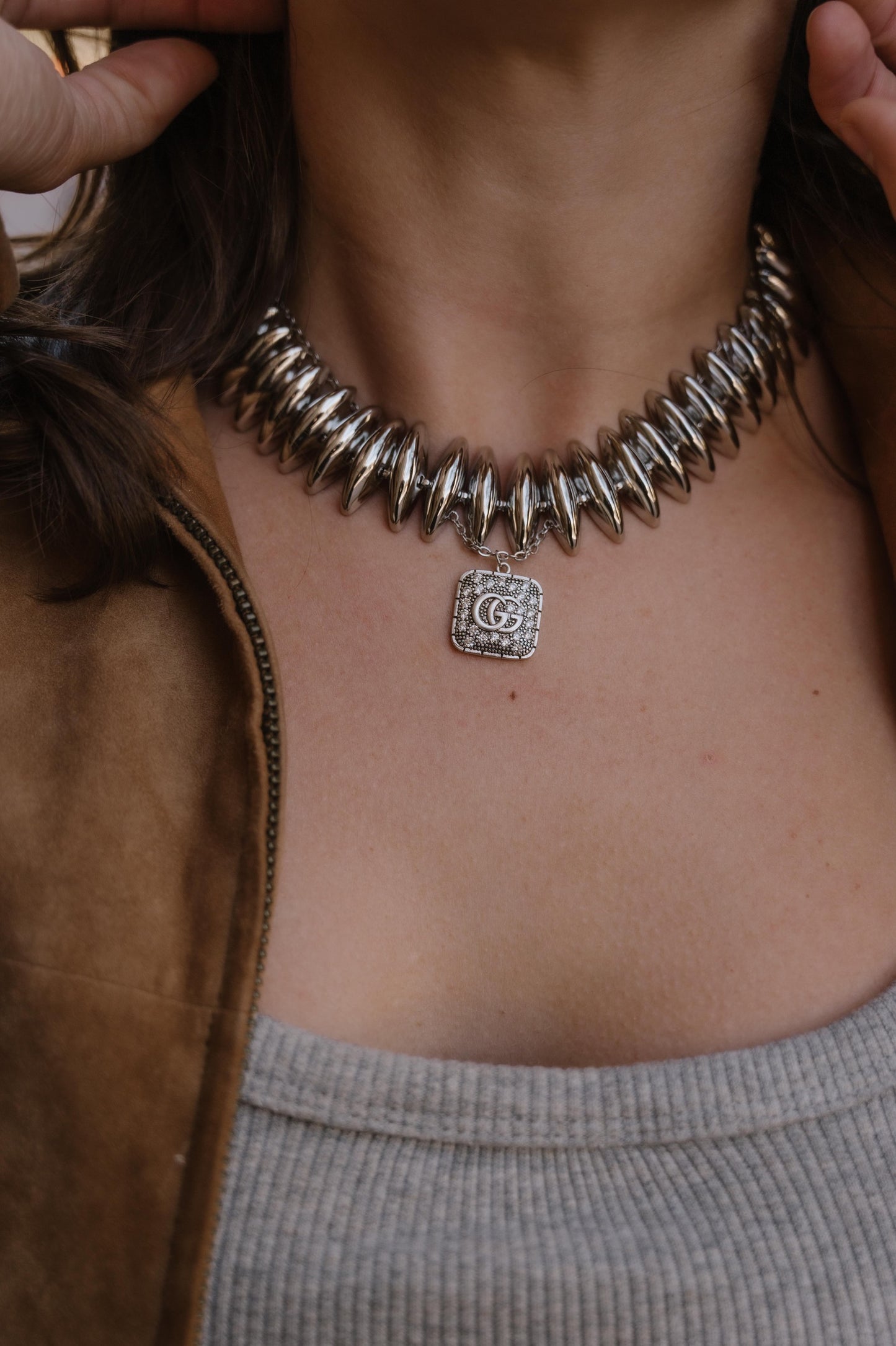 Silver Square G Pendant