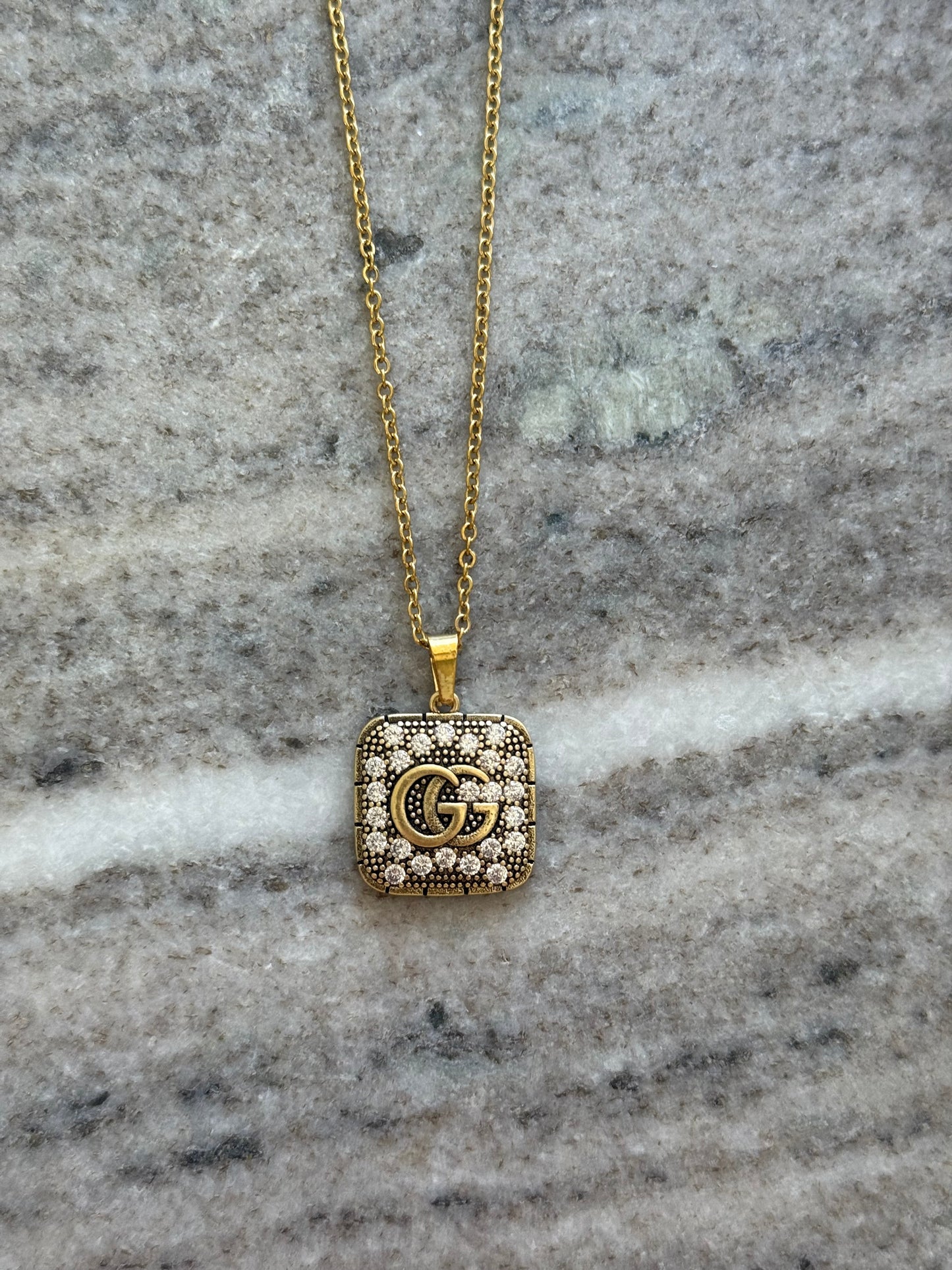 Gold Square G Pendant
