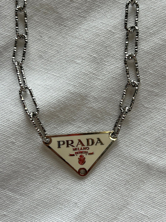 White & Silver Triangle Pendant
