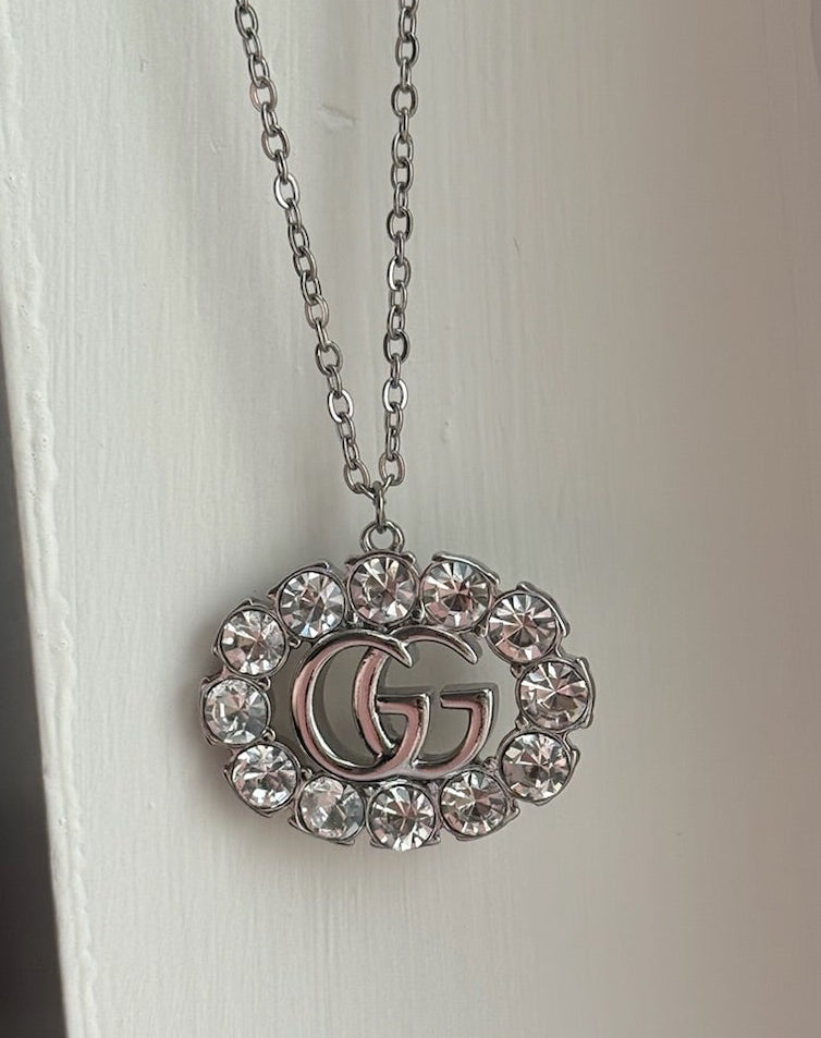 Silver Crystal G Pendant