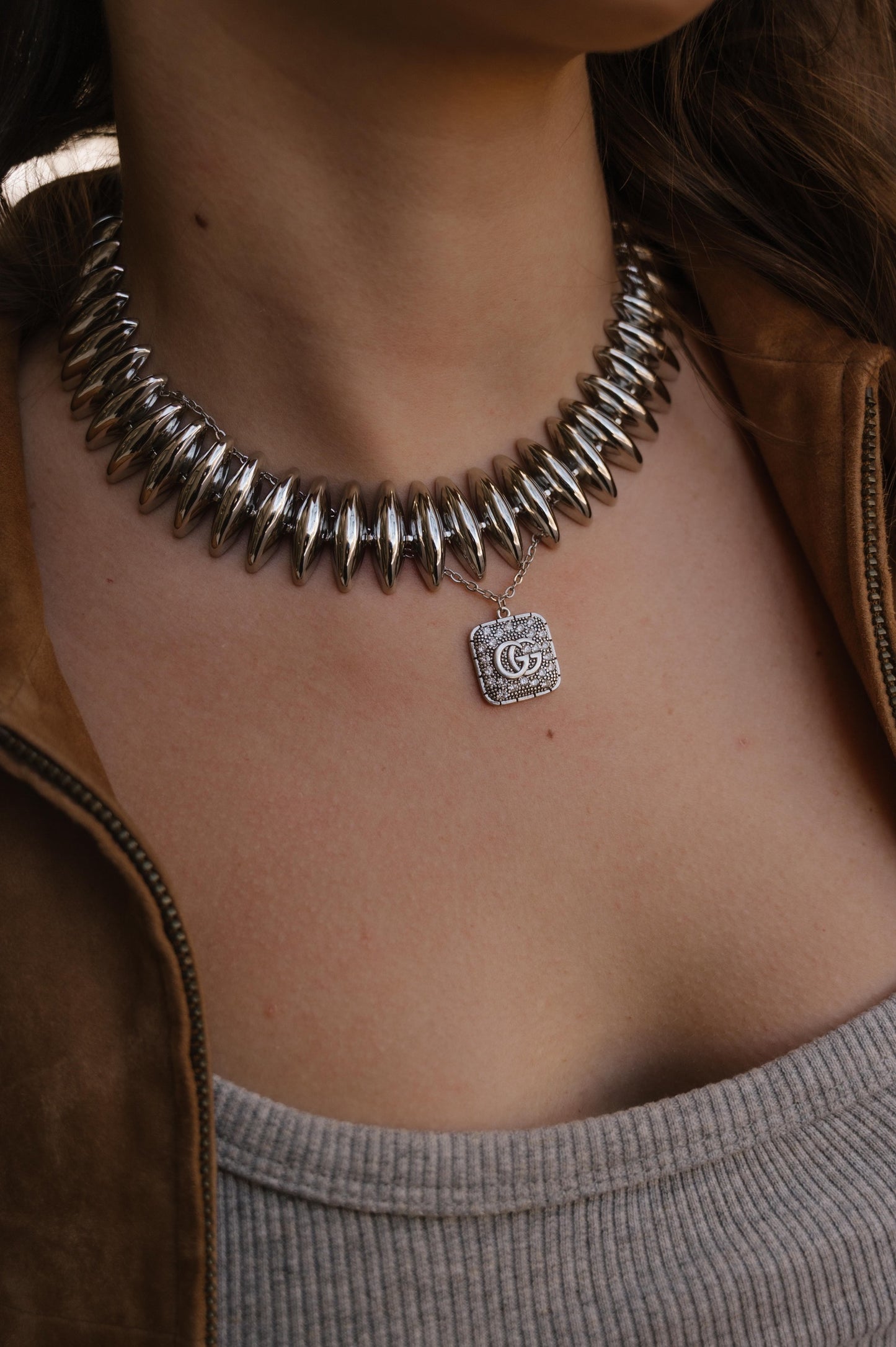 Silver Square G Pendant