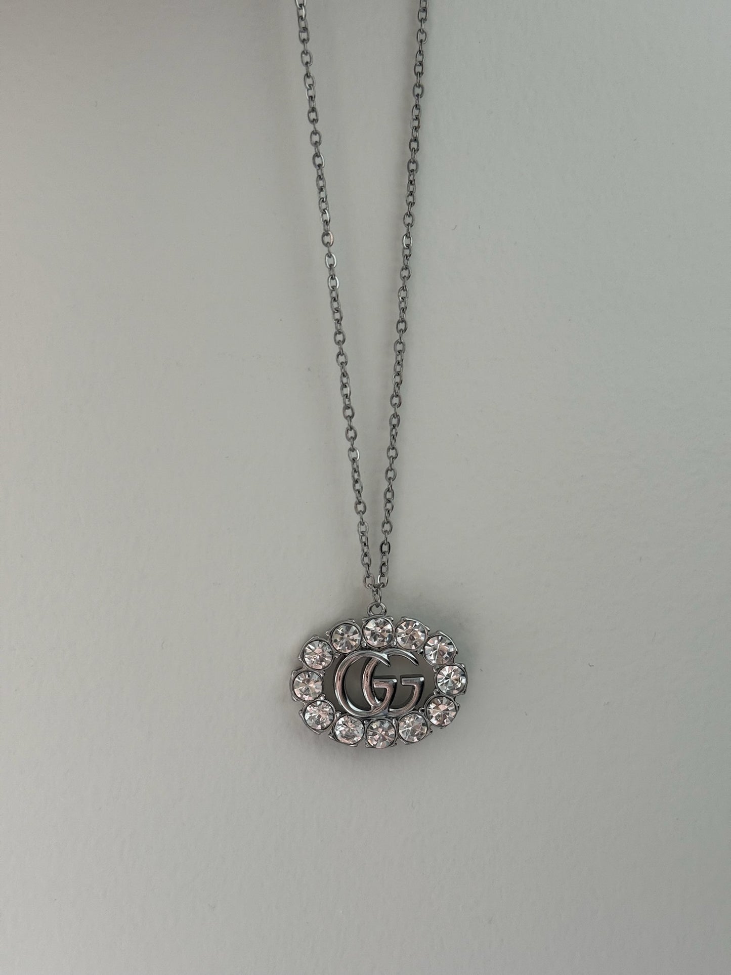 Silver Crystal G Pendant