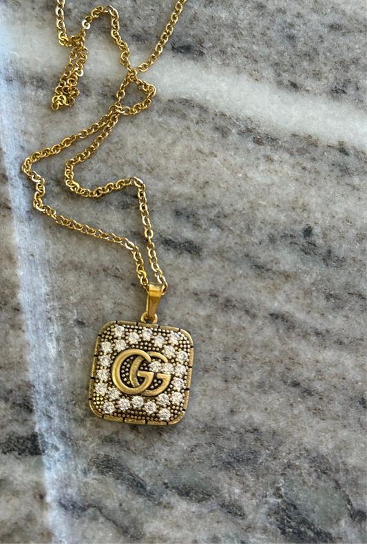 Gold Square G Pendant