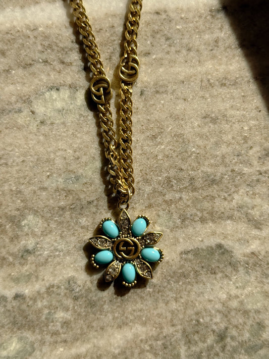 Turquoise Flower Pendant