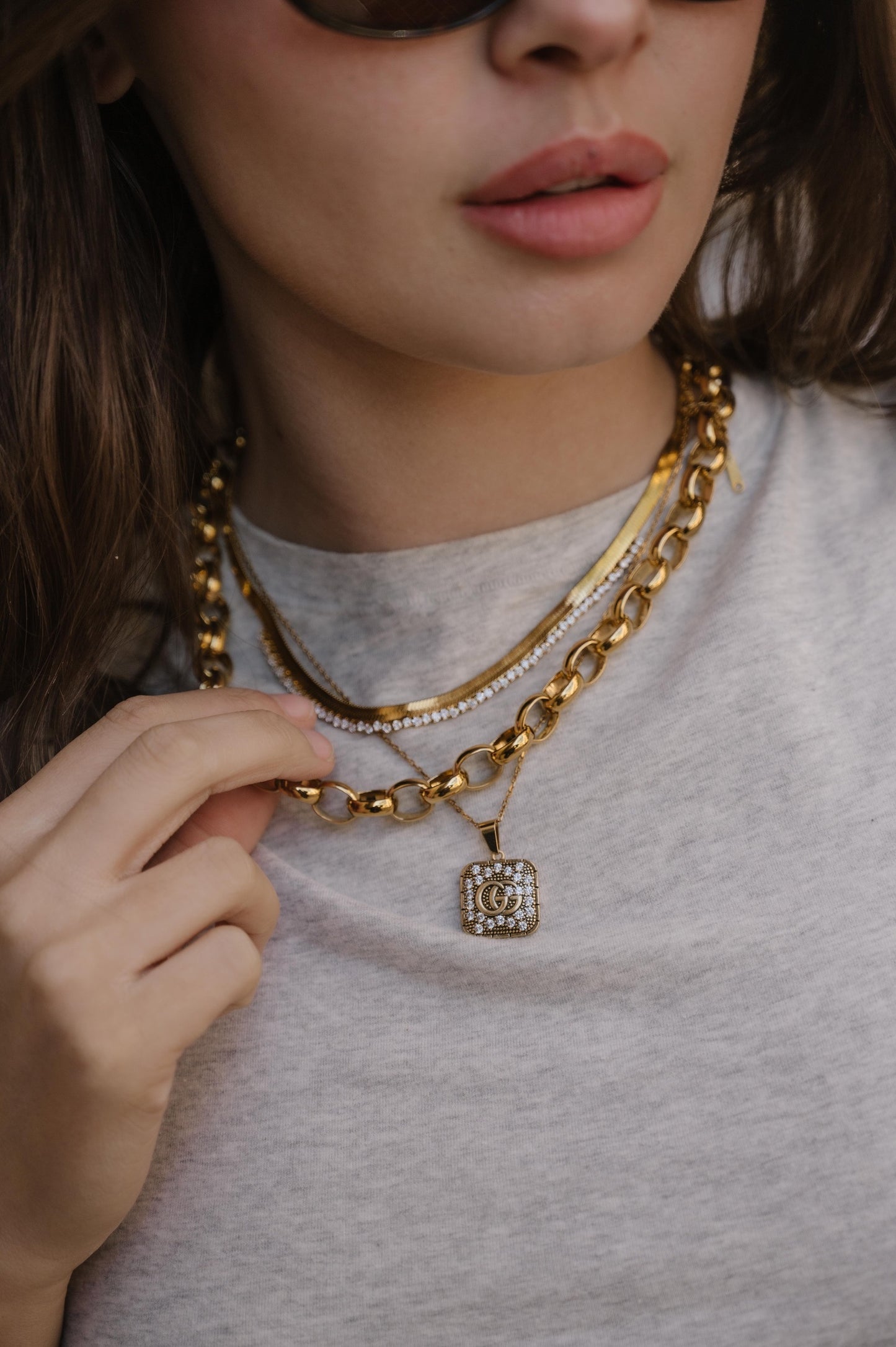 Blingy Herringbone Chain