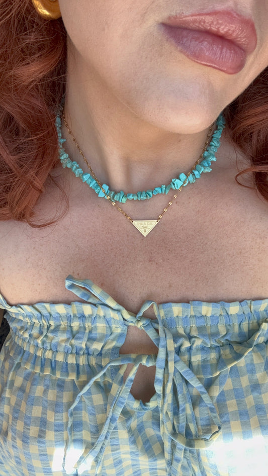Genuine Turquoise Chip Chain