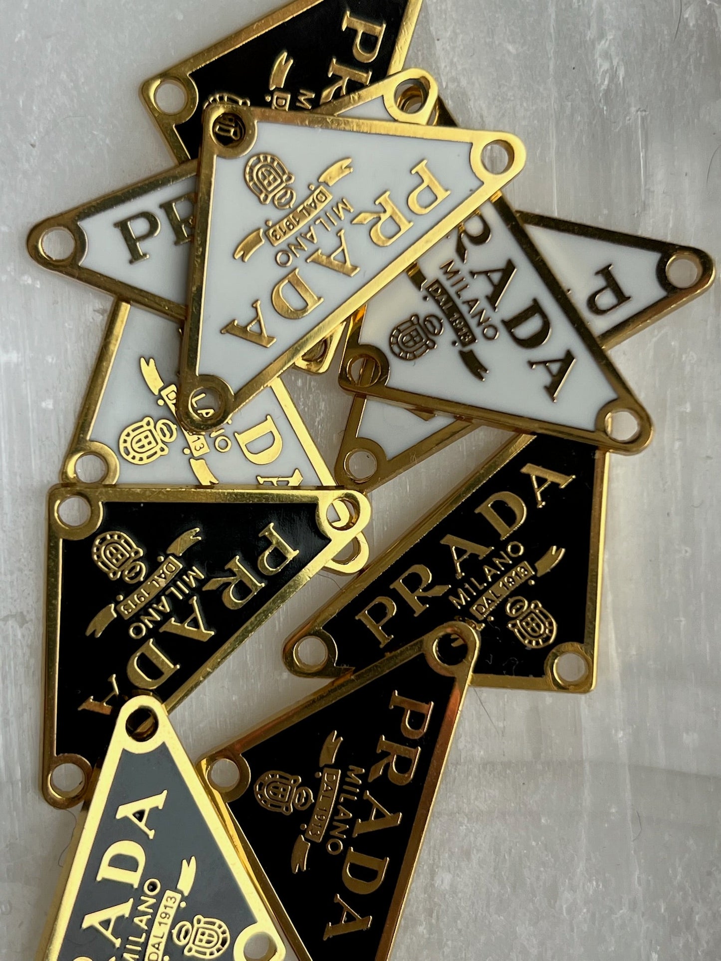White & Silver Triangle Pendant