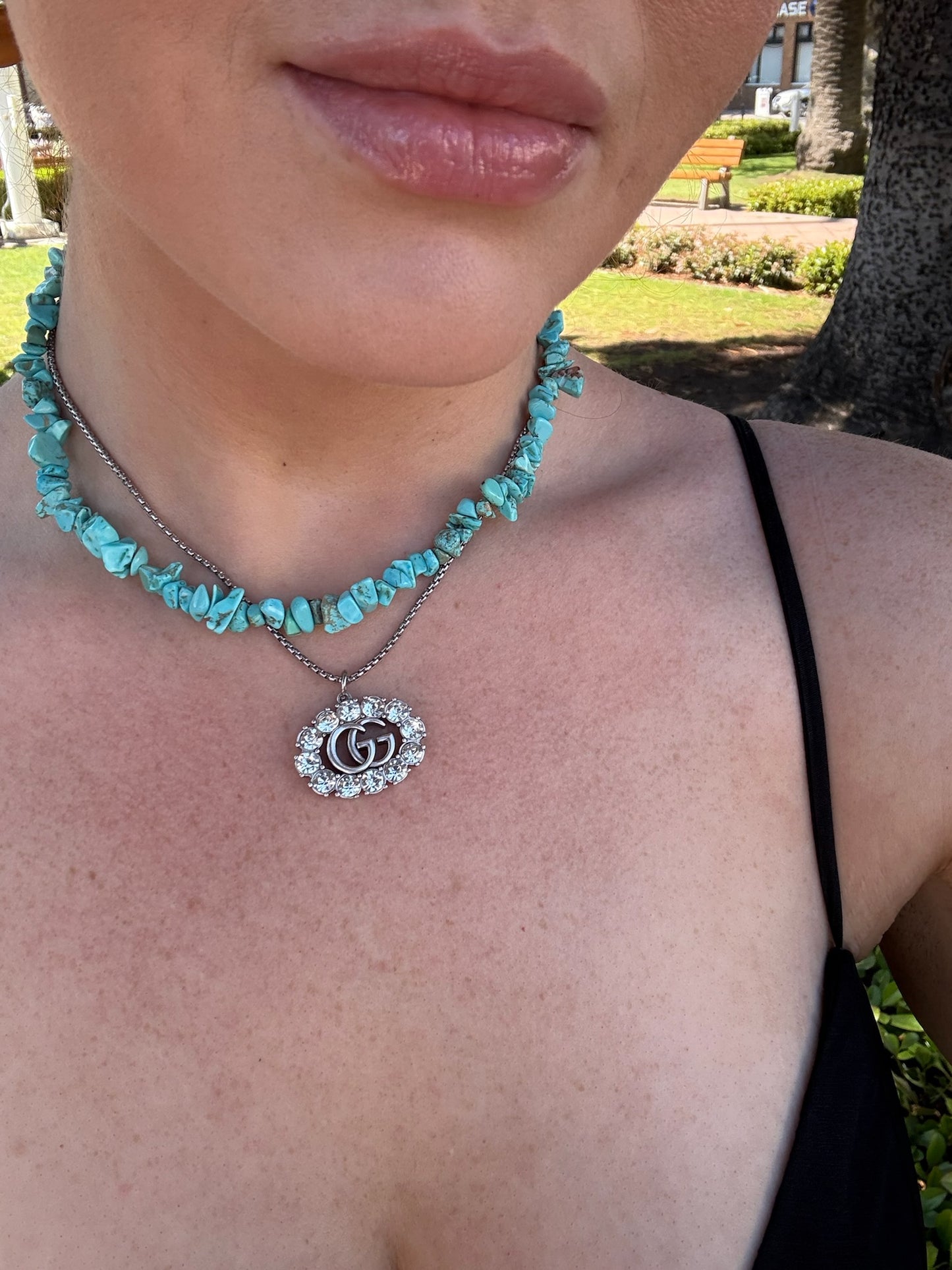 Genuine Turquoise Chip Chain