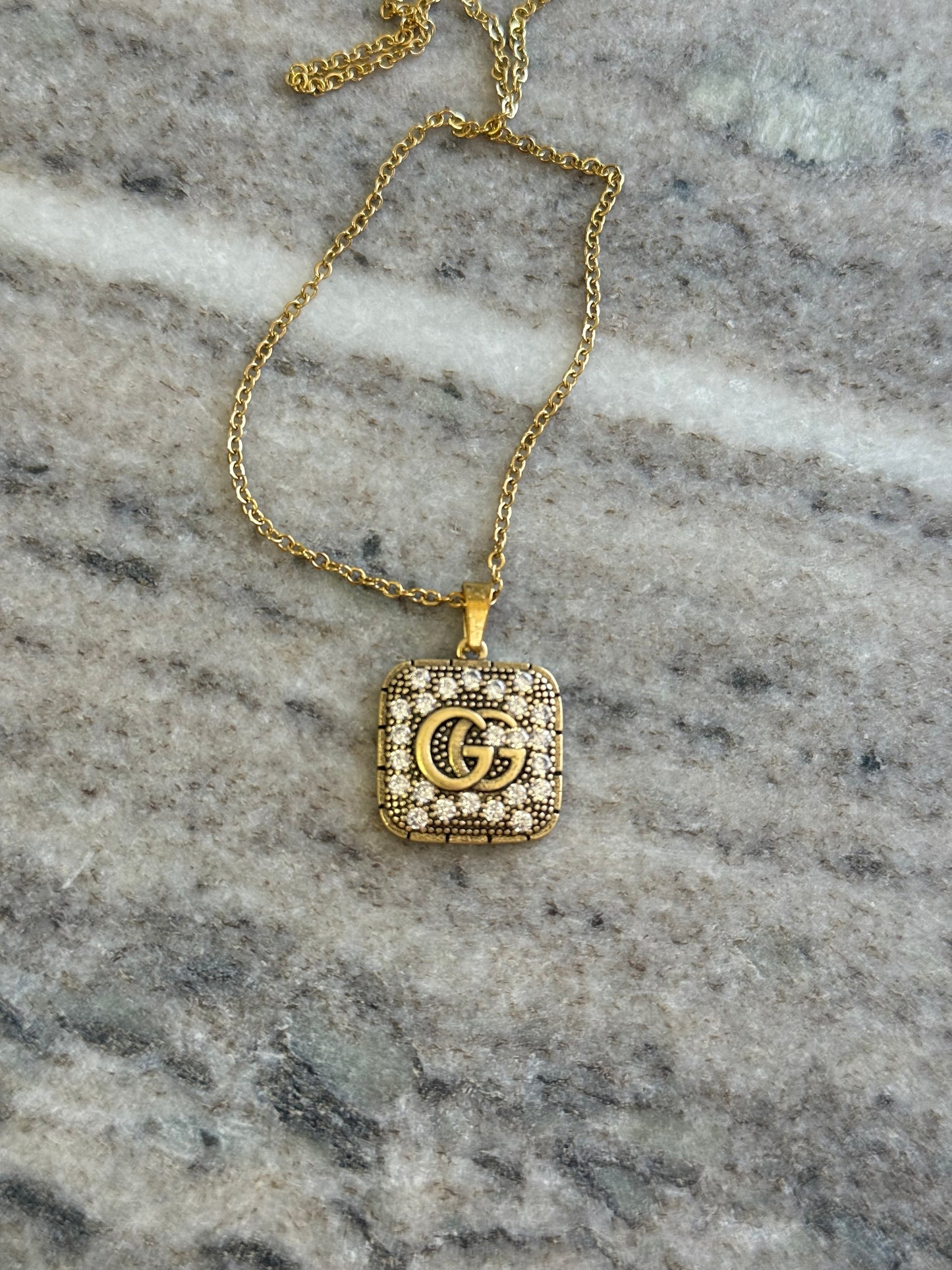 Gold Square G Pendant