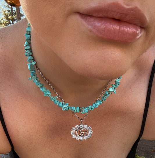 Silver Crystal G Pendant