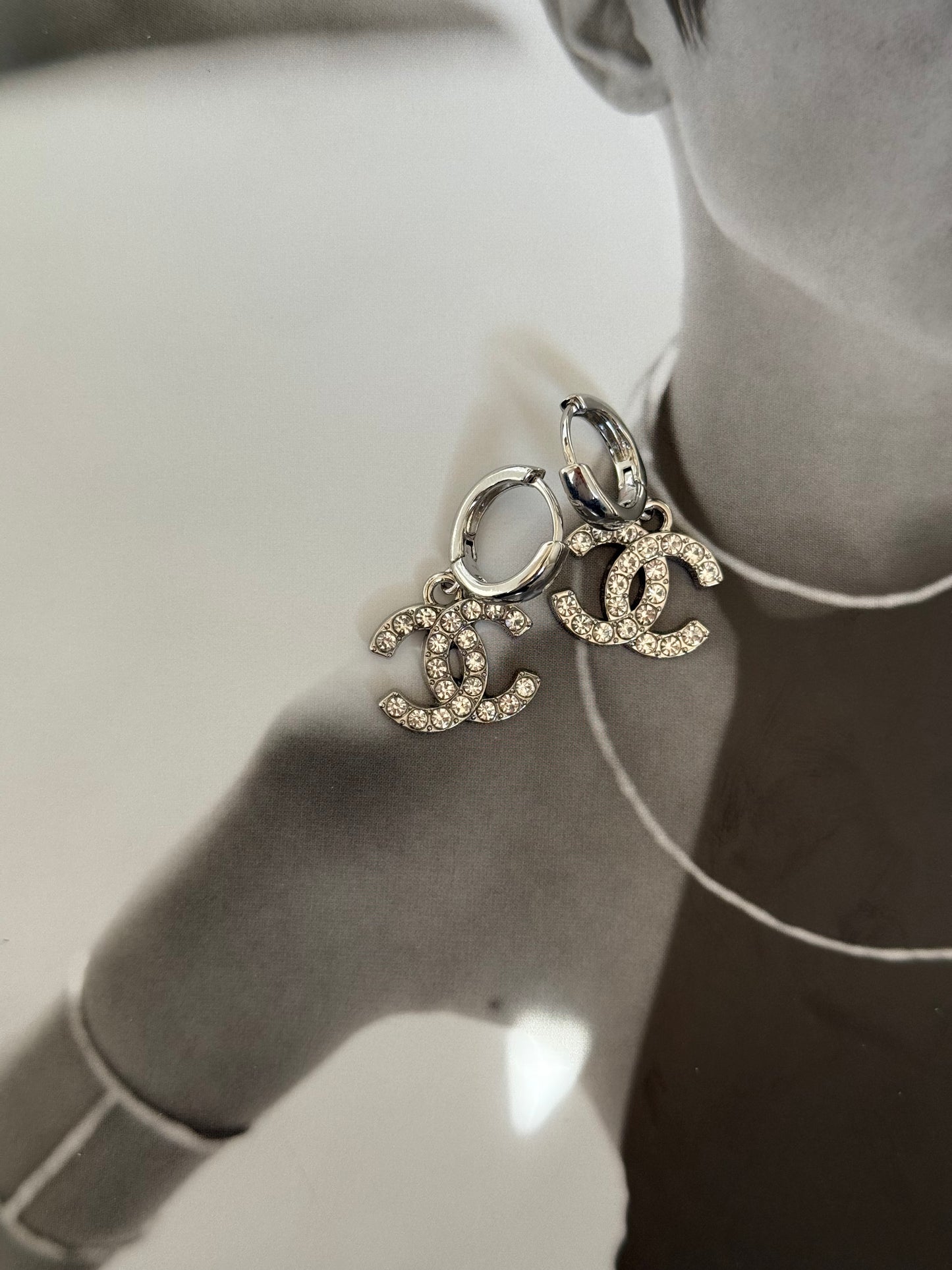 Silver Crystal Earrings