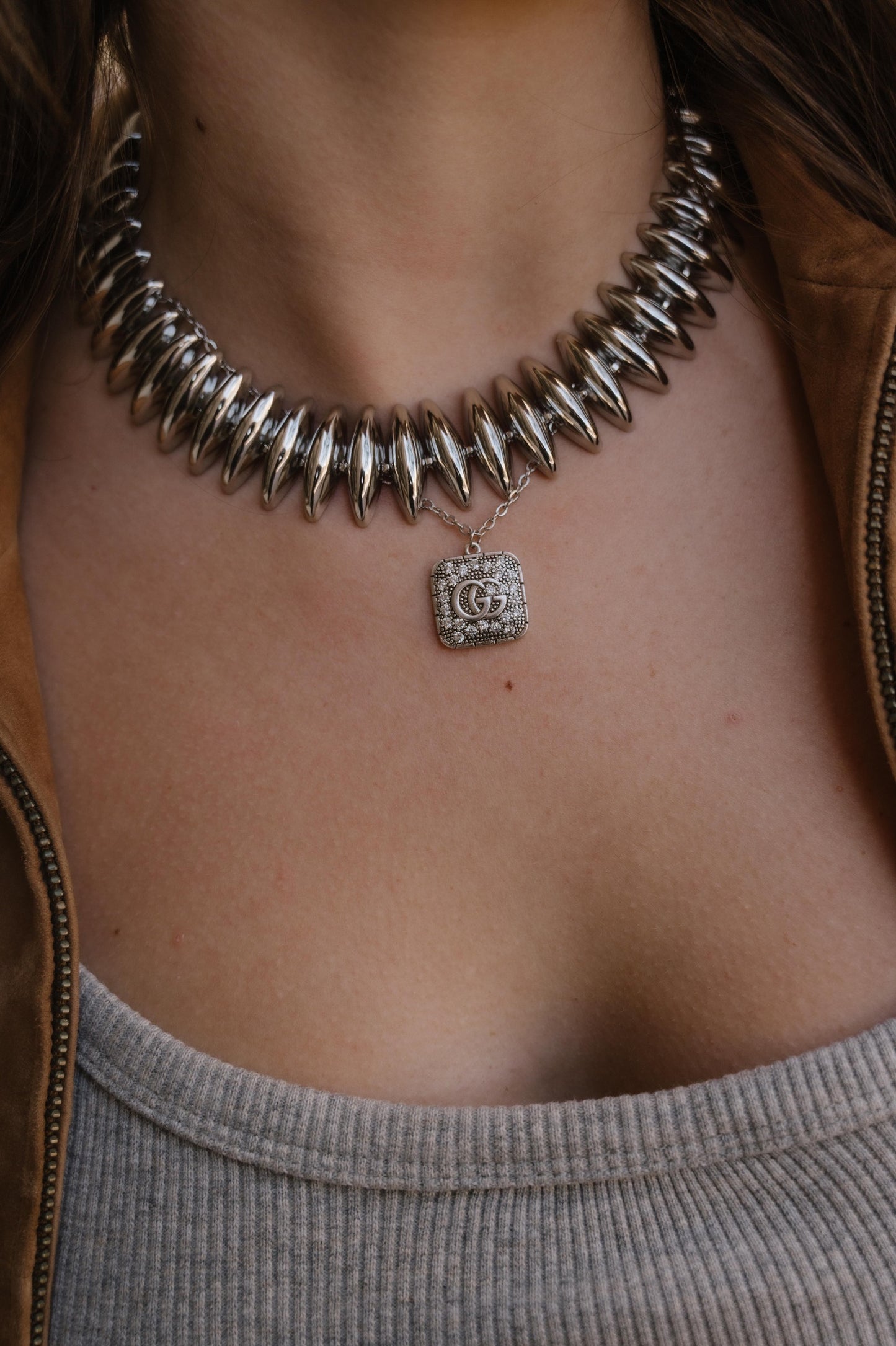 Silver Square G Pendant