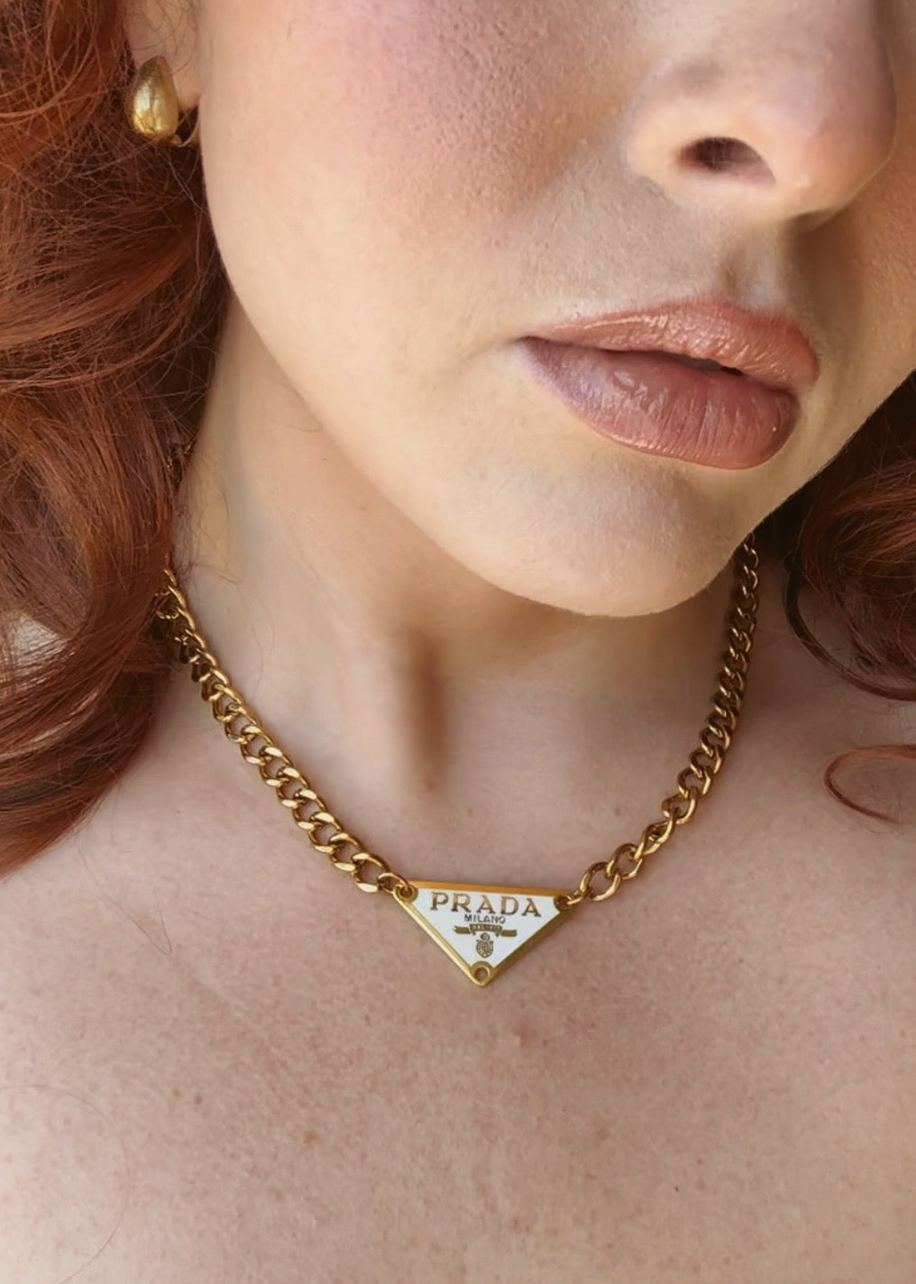 White & Silver Triangle Pendant