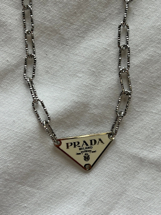 White & Silver Triangle Pendant