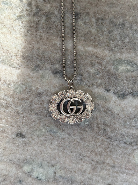 Silver Crystal G Pendant