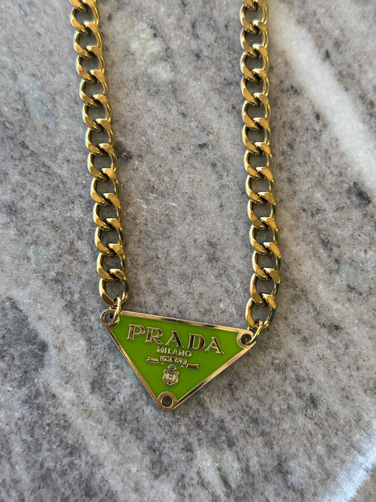Lime Green Triangle Pendant