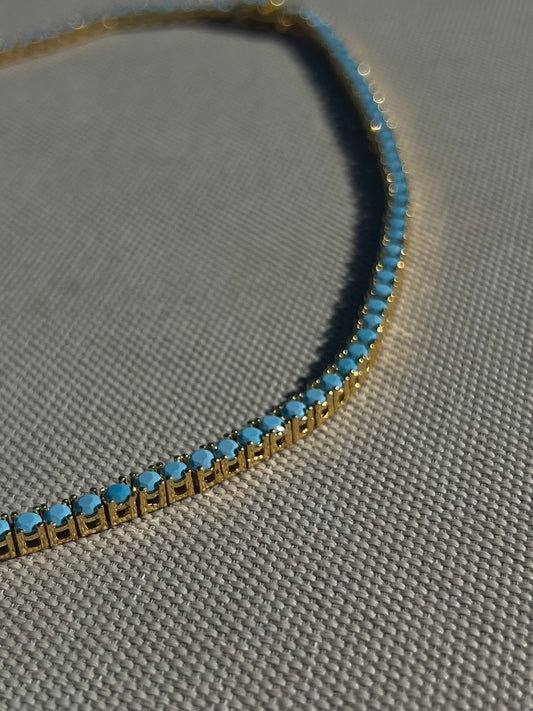 Sleeping Beauty Turquoise Tennis Necklace
