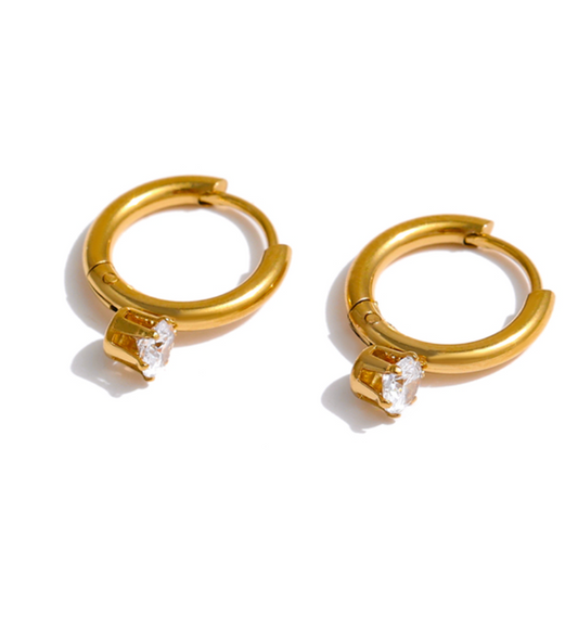 Dainty Diamond Hoops